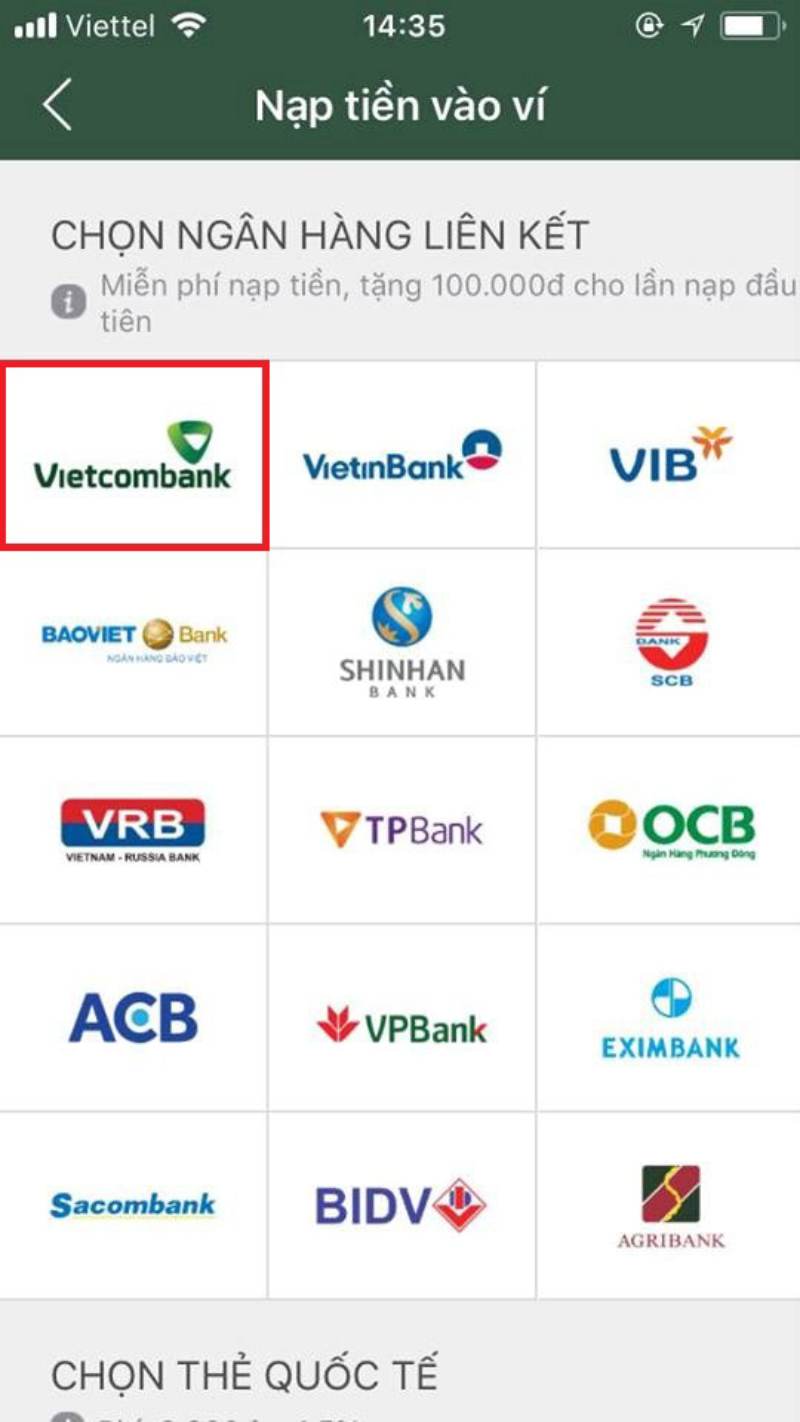 Chọn logo ngân hàng Vietcombank