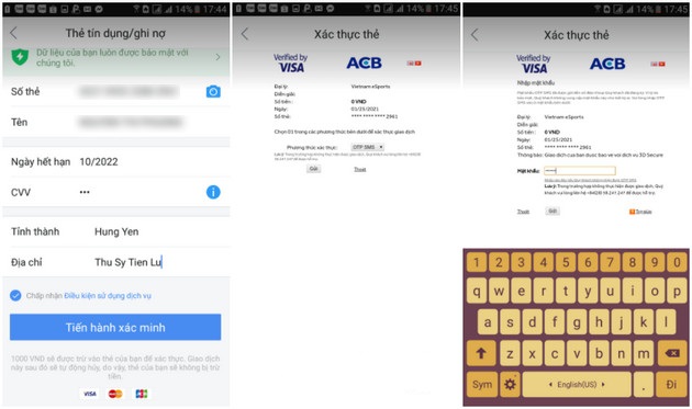 liên kết ví Airpay với thẻ tín dụng, thẻ ghi nợ.