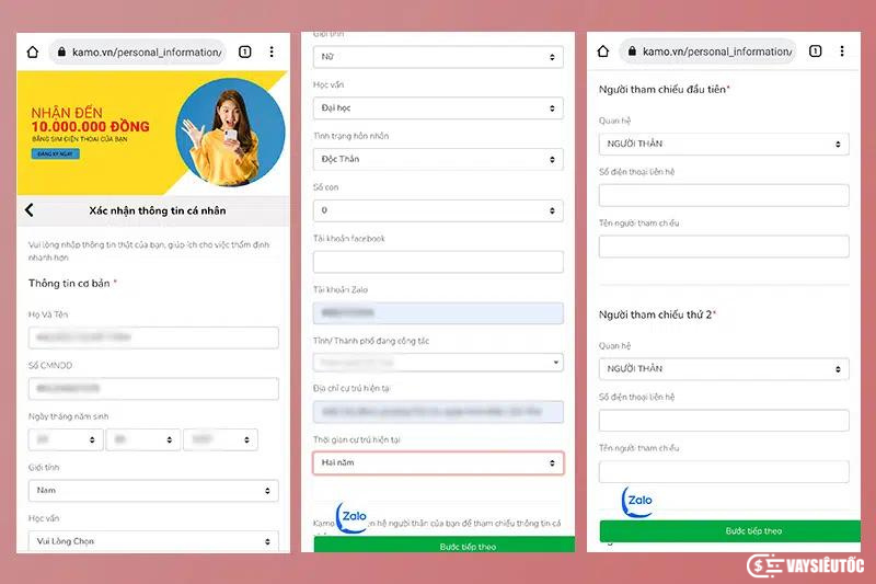Xác nhận thông tin cá nhân: