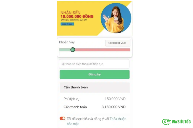 Chọn hạn mức vay mong muốn