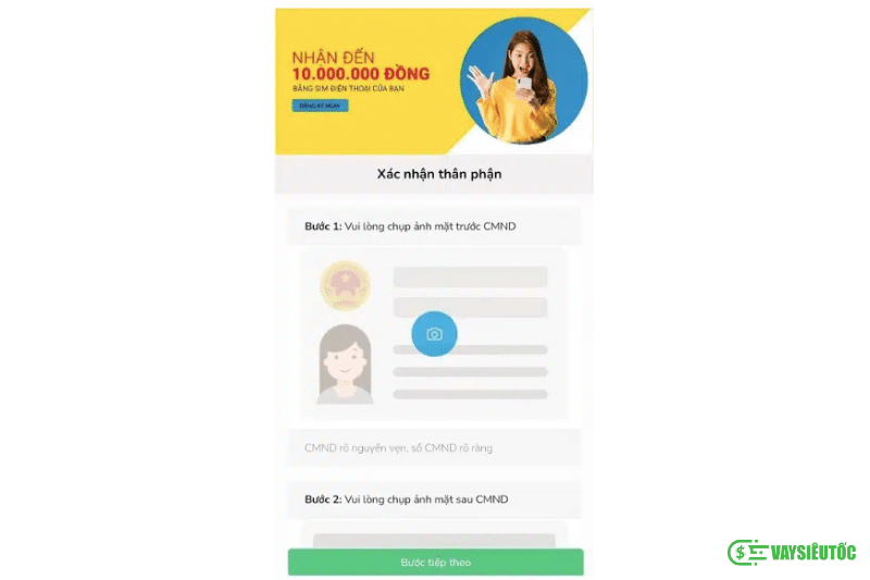 Điền thông tin xác nhận thân phận 