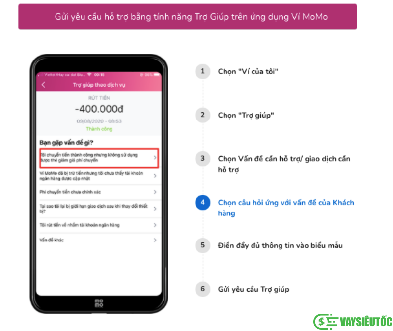 Chọn câu hỏi tương ứng với vấn đề của khách hàng
