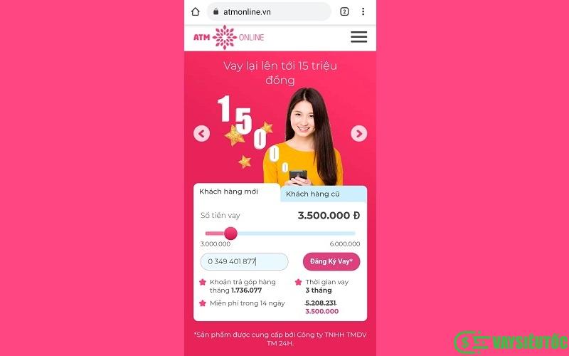 Hướng dẫn vay tiền ATM Online