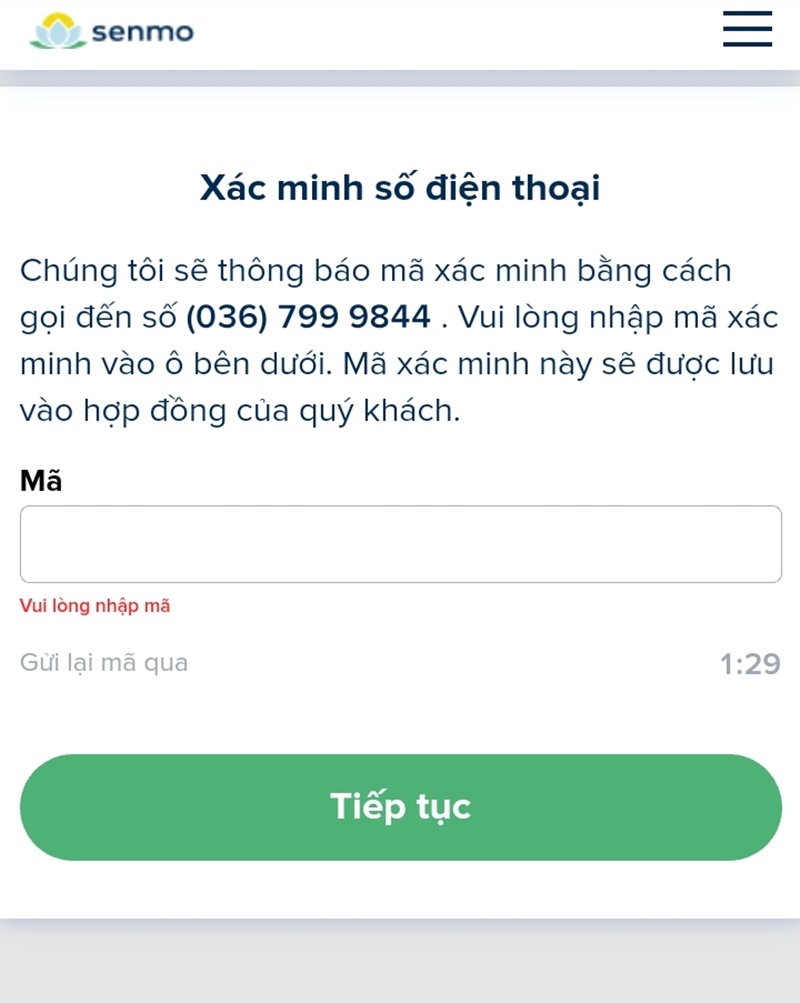 Hướng dẫn vay tiền Senmo