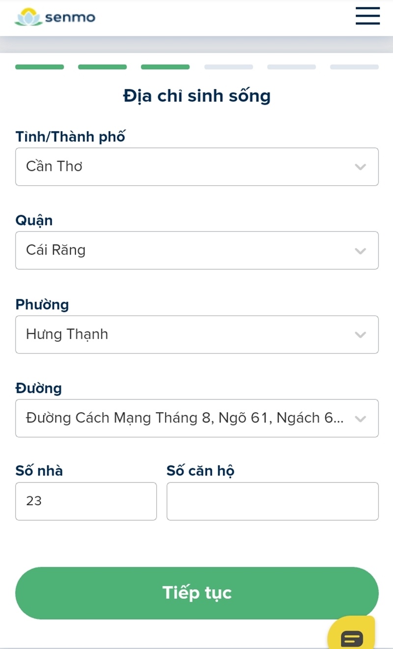 Hướng dẫn vay tiền Senmo