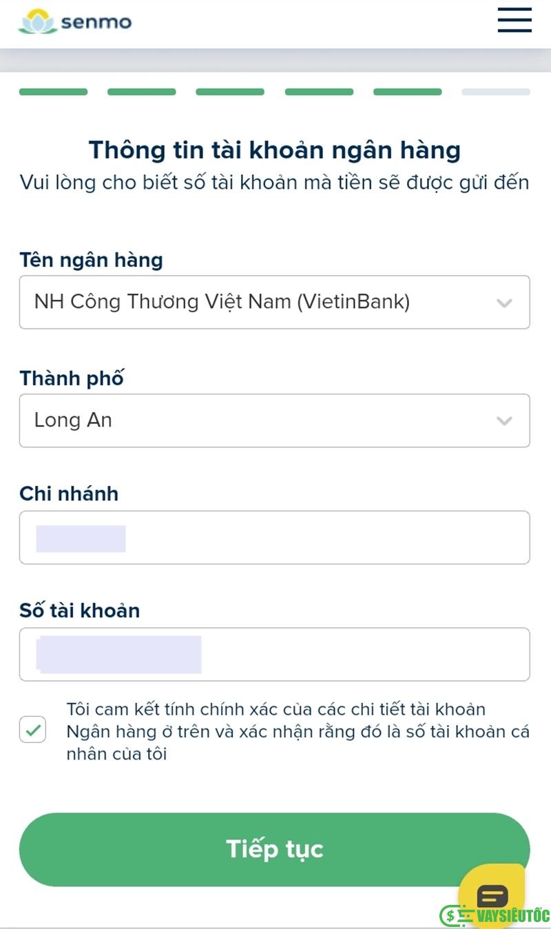 Hướng dẫn vay tiền Senmo