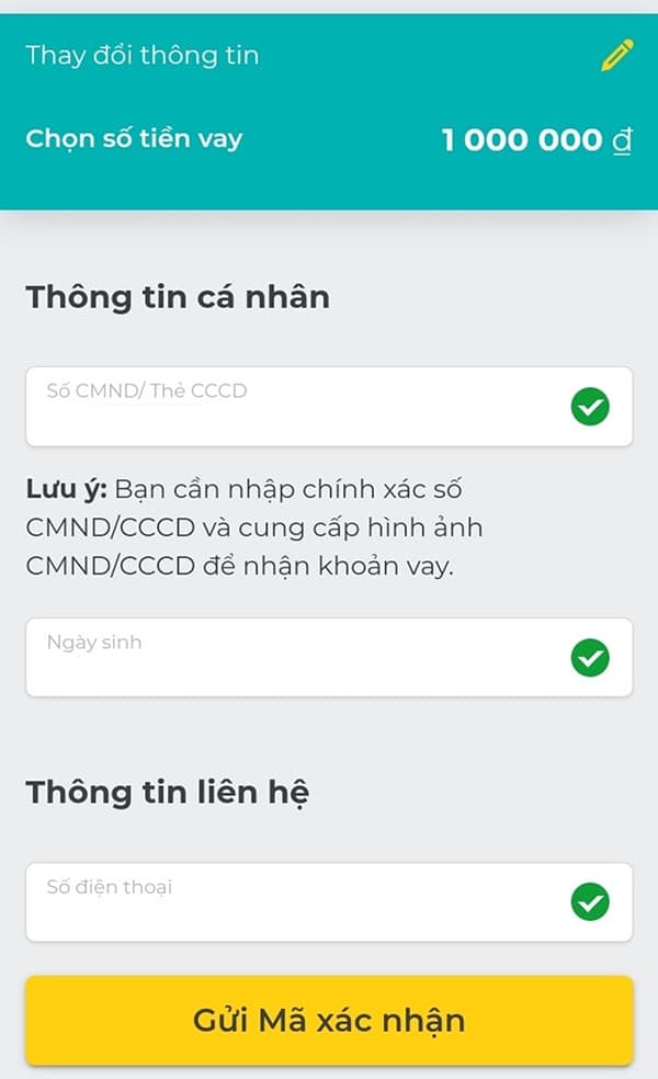 Hướng dẫn vay tiền Tamo