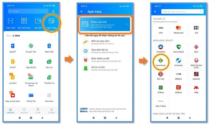 hướng dẫn liên kết zalo pay