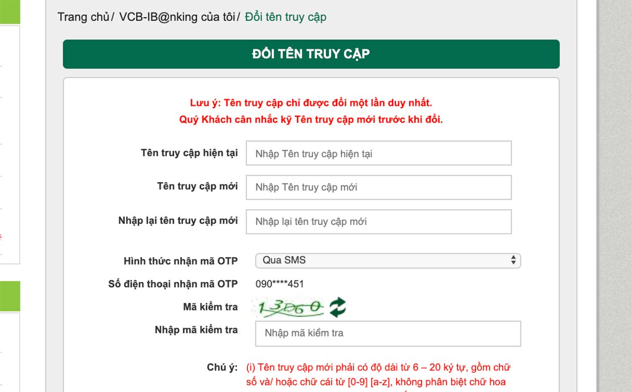Quên tên đăng nhập Vietcombank và cách lấy lại nhanh chóng