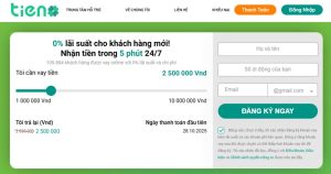 Tieno Nền tảng vay tiền nhanh uy tín