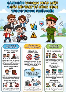 Cảnh báo vi phạm pháp luật và gây rối trật tự công cộng trong thanh, thiếu niên