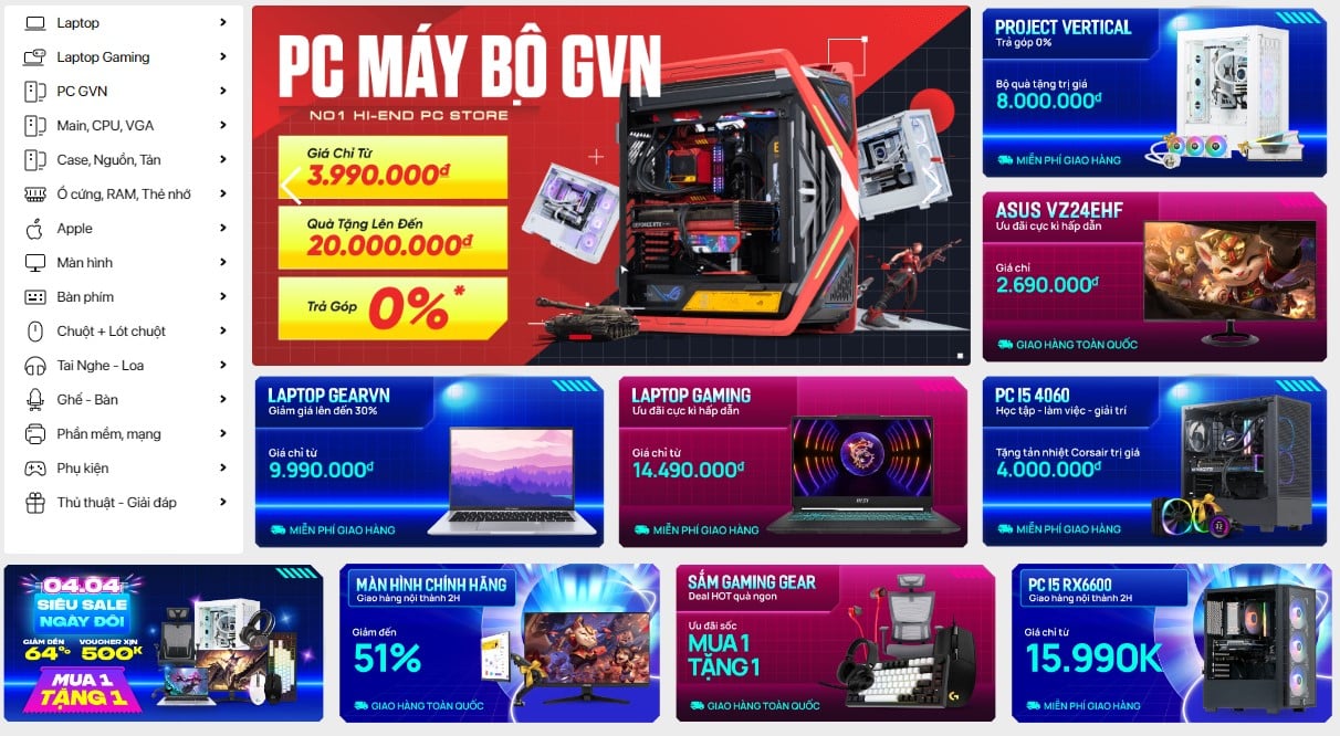 Hướng dẫn mua hàng online trên website GEARVN – GEARVN.COM