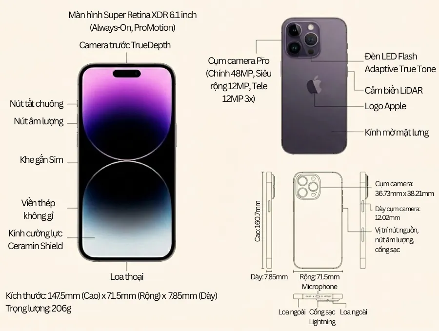 Giá iPhone 14 Pro 07/2026 – Dynamic Island, Màn 120Hz mượt, Camera Pro