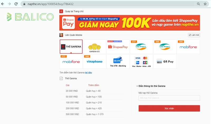 Hướng dẫn nạp thẻ Garena mới cập nhật 2026