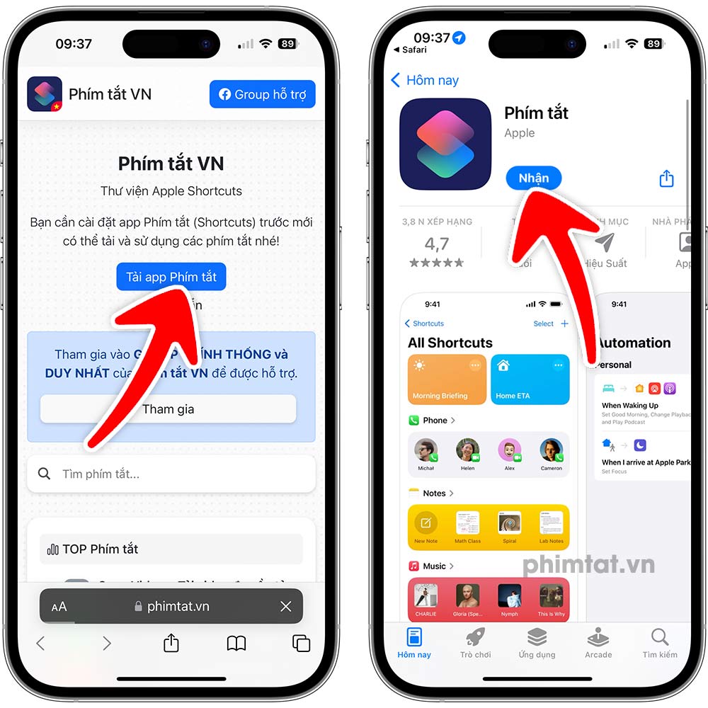 Hướng dẫn nhận phím tắt trên Phím tắt VN - Phím tắt VN