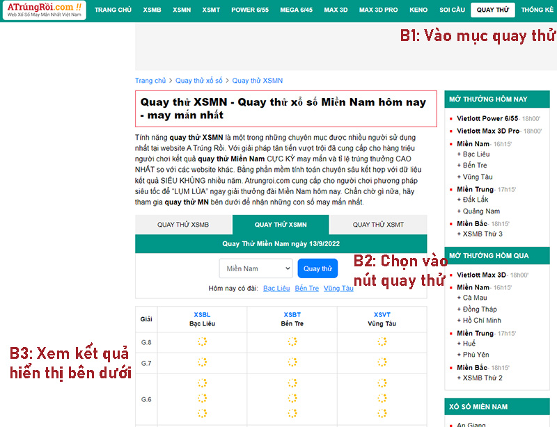 Lịch quay thử xổ số miền Nam - Các bước quay thử miền Nam