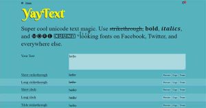 YayText - Công cụ tạo kiểu văn bản trên Facebook, Twitter...
